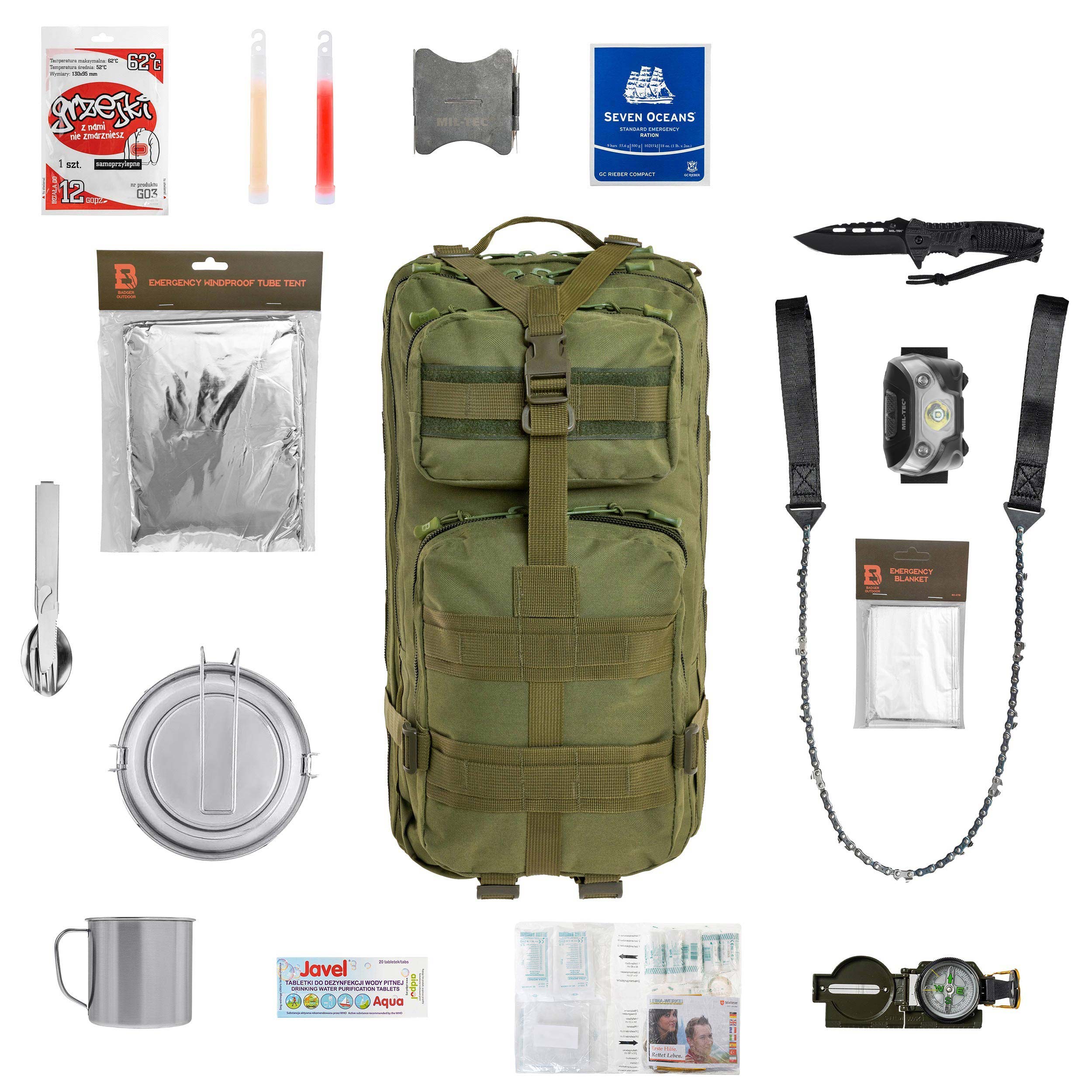 Plecak ewakuacyjny Brandit US Cooper 40 l Black Medium - z wyposażeniem