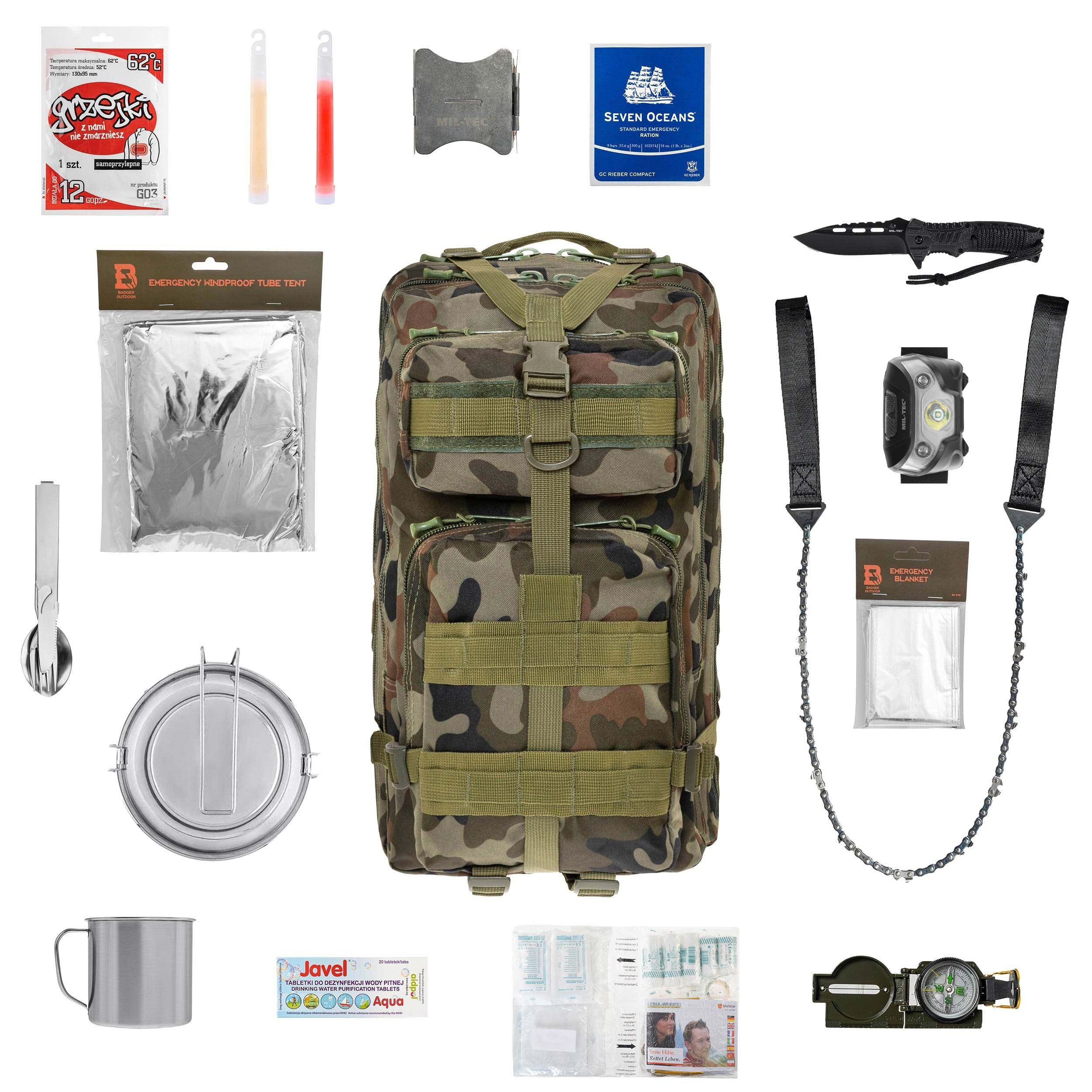 Plecak ewakuacyjny Brandit US Cooper 40 l Black Medium - z wyposażeniem